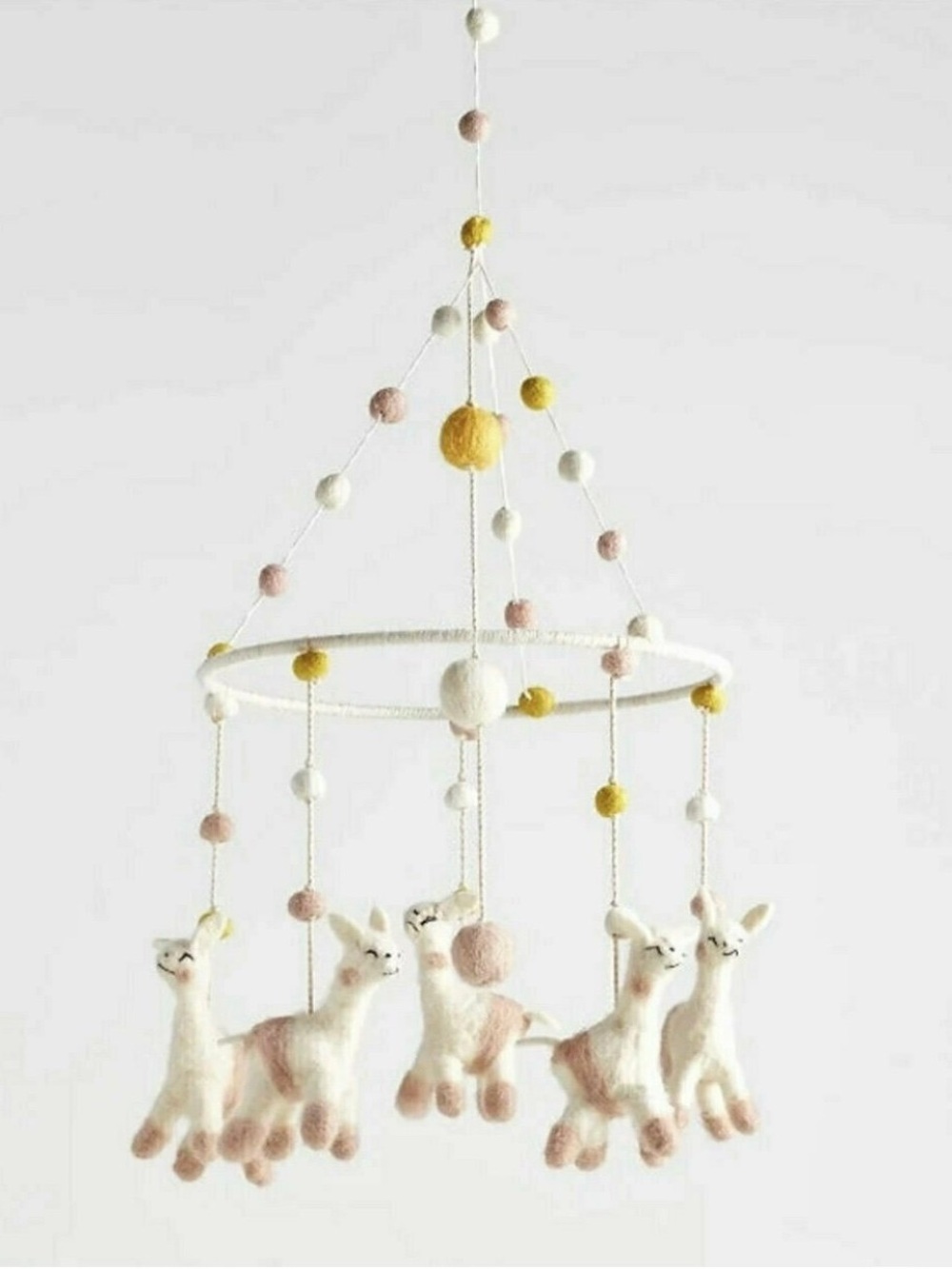 PEHR Classic Wool Felt Baby Mobile, Lovely Llama